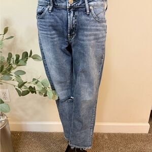 Silver Jeans Co Elyse Slim Crop Jeans 28x25